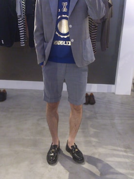 「RAINMAKER（レインメーカー）のアイテム（シューズ）」を使った、濱ノ上さん（メンズ・181cm）の春コーディネート