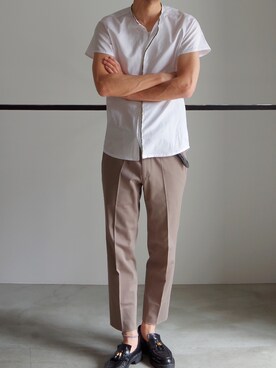 「RAINMAKER（レインメーカー）のアイテム（シューズ）」を使った、濱ノ上さん（メンズ・181cm）の春コーディネート