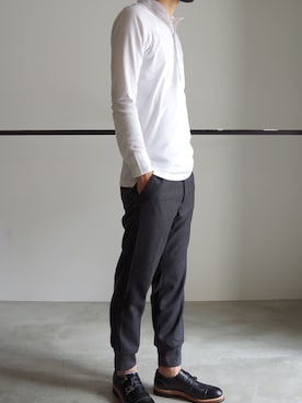 「RAINMAKER（レインメーカー）のアイテム（シューズ）」を使った、濱ノ上さん（メンズ・181cm）の夏コーディネート