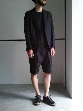 「RAINMAKER（レインメーカー）のアイテム（シューズ）」を使った、濱ノ上さん（メンズ・181cm）の春コーディネート