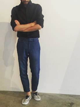「RAINMAKER（レインメーカー）のアイテム（トップス）」を使った、濱ノ上さん（メンズ・181cm）の春コーディネート