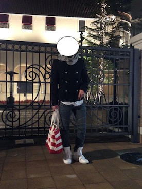 「LouisVuitton」｜「アイテム（ピーコート）」を使った、norimaruさん（メンズ・180cm）の冬コーディネート