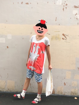 「CHUMS（チャムス）のアイテム（レッグウェア）」を使った、JWさん（レディース・170cm）の夏コーディネート