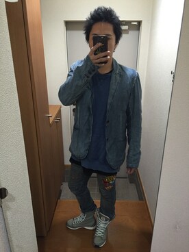 「カスタム」｜「アイテム（スウェット）」を使った、Masさん（メンズ・165cm）の秋コーディネート
