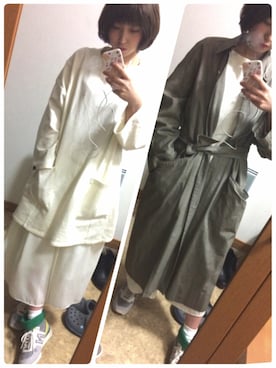 「だぼだぼ」｜「アイテム（ワンピース/ドレス）」を使った、ひ。さん（レディース・156cm）の春コーディネート