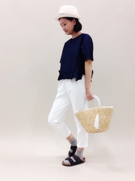 「one after another NICE CLAUP（ワンアフターアナザーナイスクラップ）のアイテム（財布/小物）」を使った、ゆえんさん（レディース・162cm）の春コーディネート