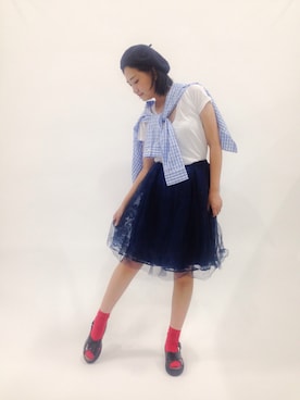 「AZUL ENCANTO（アズールエンカント）のアイテム（シャツ/ブラウス）」を使った、ゆえんさん（レディース・162cm）の春コーディネート