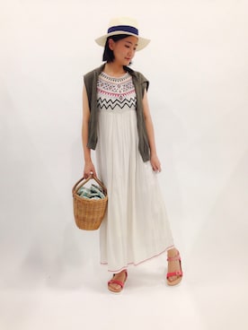 「ADIEU TRISTESSE（アデュートリステス）のアイテム（かごバッグ）」を使った、ゆえんさん（レディース・162cm）の春コーディネート