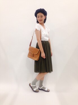 「PROJECT SR'ES（プロジェクトエスアールエス）のアイテム（バッグ）」を使った、ゆえんさん（レディース・162cm）の春コーディネート