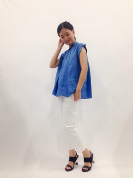 「ブルー x ホワイト」｜ゆえんさん（レディース・162cm）の春コーディネート