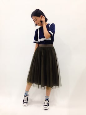 「one after another NICE CLAUP（ワンアフターアナザーナイスクラップ）のアイテム」を使った、ゆえんさん（レディース・162cm）の春コーディネート
