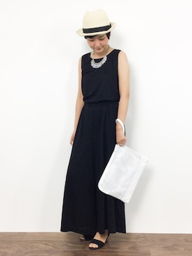 「足長効果」｜「アイテム（オールインワン・サロペット）」を使った、ゆえんさん（レディース・162cm）の夏コーディネート