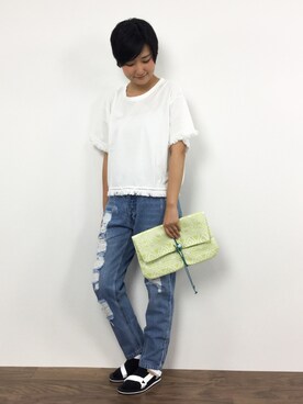 「Another Edition（アナザーエディション）のアイテム（シューズ）」を使った、ゆえんさん（レディース・162cm）の夏コーディネート