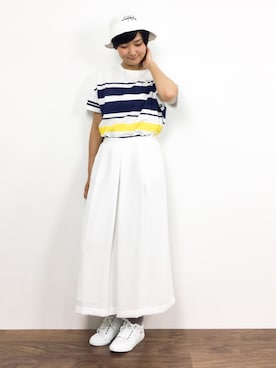 「unrelaxing（アンリラクシング）のアイテム（帽子）」を使った、ゆえんさん（レディース・162cm）の夏コーディネート