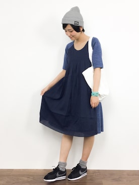 「CHAPTER WORLD PREMIUM（チャプターワールドプレミアム）のアイテム（シューズ）」を使った、ゆえんさん（レディース・162cm）の夏コーディネート