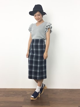「Another Edition（アナザーエディション）のアイテム（シューズ）」を使った、ゆえんさん（レディース・162cm）の夏コーディネート