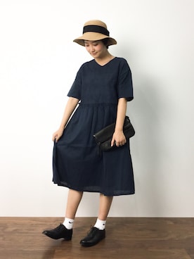 「ODETTE E ODILE（オデットエオディール）のアイテム（帽子）」を使った、ゆえんさん（レディース・162cm）の夏コーディネート