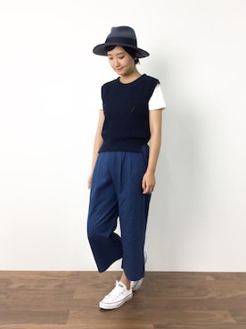 「Accessorize（アクセサライズ）のアイテム（帽子）」を使った、ゆえんさん（レディース・162cm）の夏コーディネート