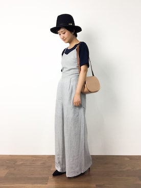 「Steven Alan（スティーブンアラン）のアイテム（つなぎ/オールインワン）」を使った、ゆえんさん（レディース・162cm）の夏コーディネート