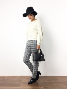 「Rinajour（リナジュール）のアイテム（帽子）」を使った、ゆえんさん（レディース・162cm）の夏コーディネート