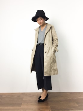 「L.H.P（エルエイチピー）のアイテム（帽子）」を使った、ゆえんさん（レディース・162cm）の秋コーディネート