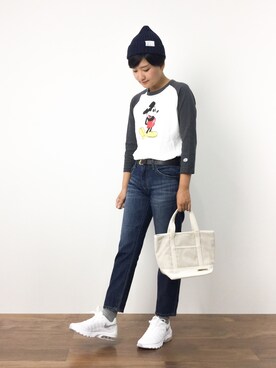「PROPORTION BODY DRESSING（プロポーションボディドレッシング）のアイテム（シューズ）」を使った、ゆえんさん（レディース・162cm）の秋コーディネート