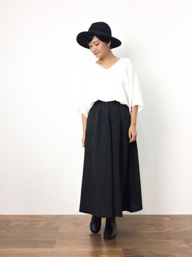 「RAGEBLUE（レイジブルー）のアイテム（ハット）」を使った、ゆえんさん（レディース・162cm）の秋コーディネート
