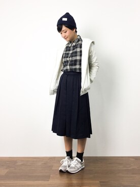「- W. -（ダブリュー）のアイテム」を使った、ゆえんさん（レディース・162cm）の秋コーディネート