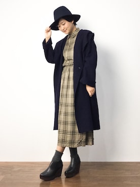 「Another Edition（アナザーエディション）のアイテム（ブーティ）」を使った、ゆえんさん（レディース・162cm）の秋コーディネート