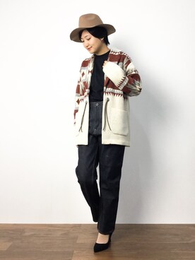 「RAY CASSIN（レイカズン）のアイテム（帽子）」を使った、ゆえんさん（レディース・162cm）の秋コーディネート
