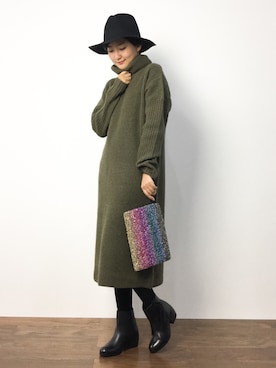 「NANO universe（ナノユニバース）のアイテム（ブーティ）」を使った、ゆえんさん（レディース・162cm）の秋コーディネート