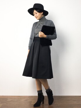 「NANO universe（ナノユニバース）のアイテム（ブーティ）」を使った、ゆえんさん（レディース・162cm）の秋コーディネート