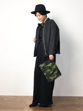 「AZUL ENCANTO（アズールエンカント）のアイテム（ブルゾン）」を使った、ゆえんさん（レディース・162cm）の秋コーディネート