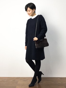 「laboratory work（ラボラトリーワーク）のアイテム（ショルダーバッグ）」を使った、ゆえんさん（レディース・162cm）の秋コーディネート