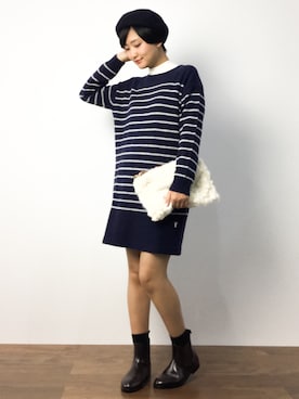 「Carlie e felice（カーリーエフェリーチェ）のアイテム（ブーツ）」を使った、ゆえんさん（レディース・162cm）の秋コーディネート