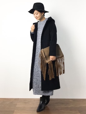 「Khaju（カージュ）のアイテム（その他アウター）」を使った、ゆえんさん（レディース・162cm）の秋コーディネート