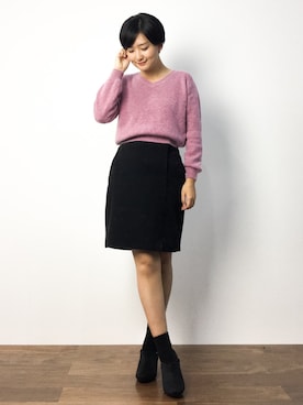 「ピンクニット」｜ゆえんさん（レディース・162cm）の秋コーディネート