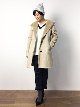 「Khaju（カージュ）のアイテム（その他アウター）」を使った、ゆえんさん（レディース・162cm）の秋コーディネート