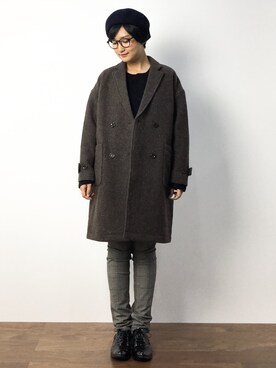 「PAR ICI（パーリッシィ）のアイテム（チェスターコート）」を使った、ゆえんさん（レディース・162cm）の秋コーディネート