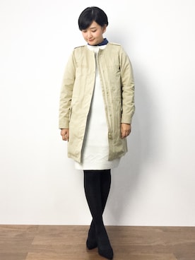 「SLOBE IENA（スローブイエナ）のアイテム（モッズコート）」を使った、ゆえんさん（レディース・162cm）の秋コーディネート