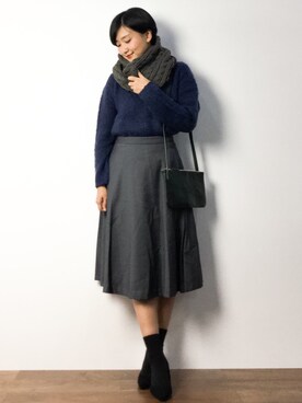 「cachenez（カシュネ）のアイテム」を使った、ゆえんさん（レディース・162cm）の秋コーディネート