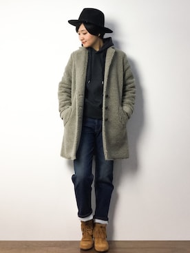 「TODAYFUL（トゥデイフル）のアイテム（チェスターコート）」を使った、ゆえんさん（レディース・162cm）の冬コーディネート
