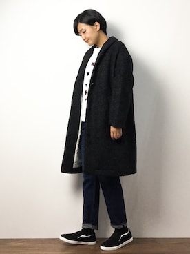 「PAR ICI（パーリッシィ）のアイテム（チェスターコート）」を使った、ゆえんさん（レディース・162cm）の冬コーディネート