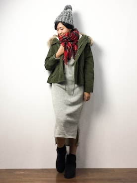 「JOURNAL STANDARD（ジャーナルスタンダード）のアイテム（モッズコート）」を使った、ゆえんさん（レディース・162cm）の冬コーディネート