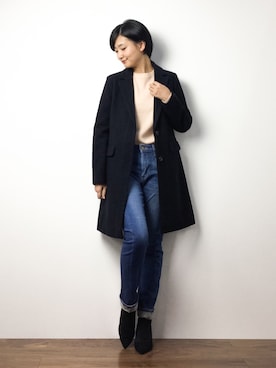 「Te chichi（テチチ）のアイテム（ジャケット/アウター）」を使った、ゆえんさん（レディース・162cm）の冬コーディネート