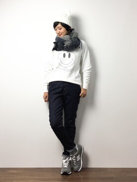 「VOUCH（バウチ）のアイテム」を使った、ゆえんさん（レディース・162cm）の冬コーディネート