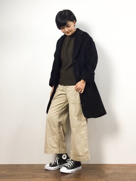 「SLOBE IENA（スローブイエナ）のアイテム（チェスターコート）」を使った、ゆえんさん（レディース・162cm）の冬コーディネート