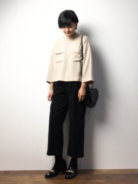「LBC（エルビーシー）の半円ショルダー            （ショルダーバッグ）」を使った、ゆえんさん（レディース・162cm）の冬コーディネート