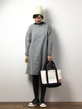 「Luz Llena (NEY)（ラズレナニー）のアイテム（帽子）」を使った、ゆえんさん（レディース・162cm）の冬コーディネート