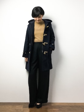「アイテム（ダッフルコート）」を使った、ゆえんさん（レディース・162cm）の冬コーディネート